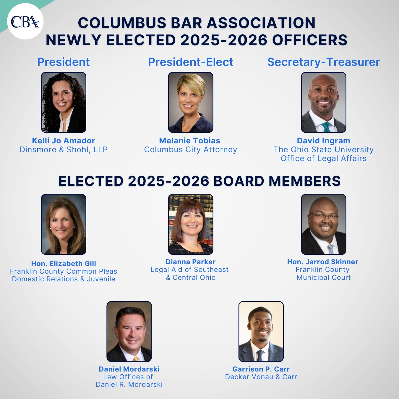2025-26 Elected CBA Board of Governors